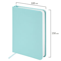 Ежедневник недатированный МАЛЫЙ ФОРМАТ А6 (100&times;150 мм) BRAUBERG &laquo;Profile&raquo;, балакрон, 136 л., мятный, 111692
