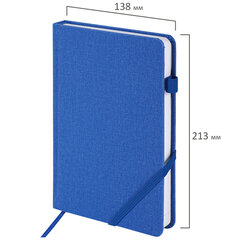 Ежедневник недатированный А5 138&times;213 мм BRAUBERG &laquo;Finest&raquo; под кожу, резинка, 136 л., синий, 111872