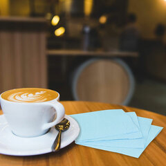 Салфетки бумажные 250 штук, 24&times;24 см, LAIMA, синие (пастельный цвет), 100% целлюлоза, 111951