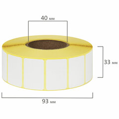 Этикетки термотрансферные, ПОЛУГЛЯНЕЦ, 30&times;20 мм, 2000 этикеток в ролике, 111971