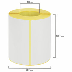 Этикетки термотрансферные, ПОЛУГЛЯНЕЦ, 100&times;150 мм, 250 этикеток в ролике, 111976
