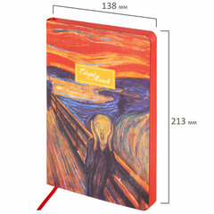 Ежедневник недатированный А5 (138&times;213 мм), BRAUBERG VISTA, под кожу, гибкий, 136 л., &laquo;Edvard Munch&raquo;, 111984