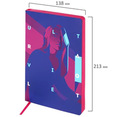 Ежедневник недатированный А5 (138&times;213 мм), BRAUBERG VISTA, под кожу, гибкий, 136 л., &laquo;Ultraviolet&raquo;, 111990
