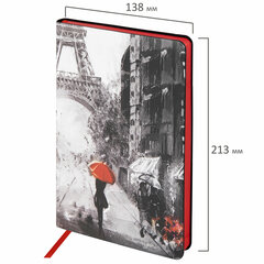 Ежедневник недатированный А5 (138&times;213 мм), BRAUBERG VISTA, под кожу, гибкий, 136 л., &laquo;Paris&raquo;, 111992