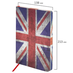 Ежедневник недатированный А5 (138&times;213 мм), BRAUBERG VISTA, под кожу, гибкий, 136 л., &laquo;Great Britain&raquo;, 112007