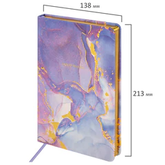 Ежедневник недатированный А5 (138&times;213 мм), BRAUBERG VISTA, под кожу, твердый, 136 л., &laquo;Marble&raquo;, 112008