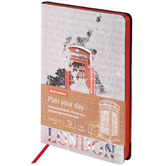 Ежедневник недатированный А5 (138&times;213 мм), BRAUBERG VISTA, под кожу, гибкий, 136 л., &laquo;Good old England&raquo;, 112010