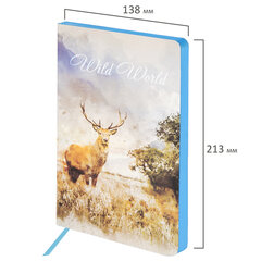 Ежедневник недатированный А5 (138&times;213 мм), BRAUBERG VISTA, под кожу, гибкий, 136 л., &laquo;Wild World&raquo;, 112027