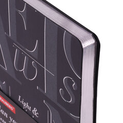 Ежедневник недатированный А5 (138&times;213 мм), BRAUBERG VISTA, под кожу, гибкий, фольга, 136 л., &laquo;Black&raquo;, 112036