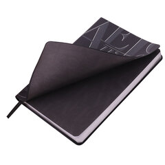 Ежедневник недатированный А5 (138&times;213 мм), BRAUBERG VISTA, под кожу, гибкий, фольга, 136 л., &laquo;Black&raquo;, 112036