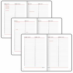 Ежедневник недатированный А5 (138&times;213 мм), BRAUBERG VISTA, под кожу, гибкий, фольга, 136 л., &laquo;Black&raquo;, 112036