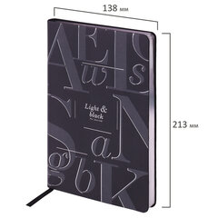 Ежедневник недатированный А5 (138&times;213 мм), BRAUBERG VISTA, под кожу, гибкий, фольга, 136 л., &laquo;Black&raquo;, 112036