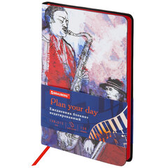 Ежедневник недатированный А5 (138&times;213 мм), BRAUBERG VISTA, под кожу, гибкий, 136 л., &laquo;Jazz&raquo;, 112044