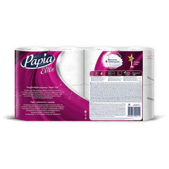 Бумага туалетная бытовая, спайка 8 шт., 4-слойная (8х14,8 м), PAPIA DELUXE/ELITE, белая