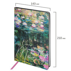 Блокнот А5 (143&times;210 мм), BRAUBERG VISTA &laquo;Claude Monet&raquo;, под кожу, гибкий, срез фольга, 80 л., 112058