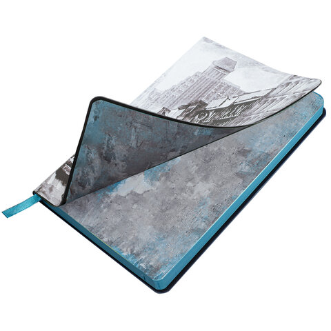 Блокнот А5 (143x210 мм), BRAUBERG VISTA "Old New York", под кожу, гибкий, 80 л., 112062