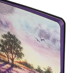 Блокнот А5 (143&times;210 мм), BRAUBERG VISTA &laquo;Violet&raquo;, под кожу, гибкий, 80 л., 112074
