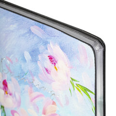 Блокнот А5 (143&times;210 мм), BRAUBERG VISTA &laquo;Pink flowers&raquo;, под кожу, гибкий, срез фольга, 80 л., 112075