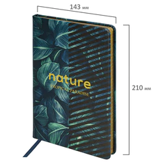 Блокнот А5 (143&times;210 мм), BRAUBERG VISTA &laquo;Nature&raquo;, под кожу, твердый, срез фольга, 80 л., 112078