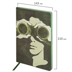 Блокнот А5 (143&times;210 мм), BRAUBERG VISTA &laquo;Commando&raquo;, под кожу, гибкий, 80 л., 112081
