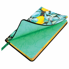 Блокнот МАЛЫЙ ФОРМАТ (100&times;150 мм) А6, BRAUBERG VISTA &laquo;Lemon Story&raquo;, под кожу, гибкий, срез фольга, 80 л., 112096