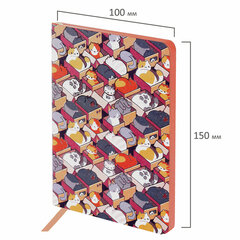 Блокнот МАЛЫЙ ФОРМАТ (100&times;150 мм) А6, BRAUBERG VISTA &laquo;Catopolis&raquo;, под кожу, гибкий, 80 л., 112100