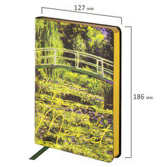 Ежедневник недатированный B6 (127&times;186 мм), BRAUBERG VISTA, под кожу, гибкий, срез фольга, 136 л., &laquo;Claude Monet&raquo;, 112103