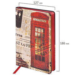 Ежедневник недатированный B6 (127&times;186 мм), BRAUBERG VISTA, под кожу, гибкий, 136 л., &laquo;Good old England&raquo;, 112107