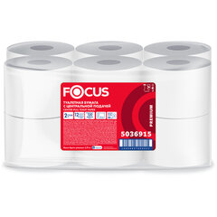 Бумага туалетная с центральной вытяжкой 120 м, FOCUS (T8) Premium, 2-слойная, белый, КОМПЛЕКТ 12 рулонов, 5036915