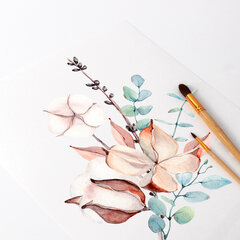 Бумага для акварели А4, 40 л., 200 г/<wbr/>м<sup>2</sup>, ГОЗНАК СПб, в коробке, BRAUBERG ART CLASSIC, &laquo;СИРЕНЕВЫЙ БУКЕТ&raquo;, 112321