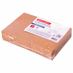 Конверты С6 (114&times;162 мм) КРАФТ, клей, 90 г/<wbr/>м<sup>2</sup>, КОМПЛЕКТ 50 шт., треугольный клапан, BRAUBERG, 112363