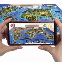 Карта мира &laquo;Животный и растительный мир&raquo; 101&times;69 см, интерактивная, в тубусе, ЮНЛАНДИЯ, 112373