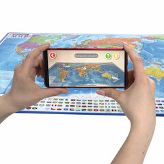 Карта мира политическая 117&times;80 см, 1:28М, с ламинацией, интерактивная, европодвес, BRAUBERG, 112384