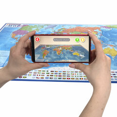 Карта мира политическая 117&times;80 см, 1:28М, с ламинацией, интерактивная, в тубусе, BRAUBERG, 112385