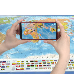 Карта мира политическая 157&times;107см, 1:21,5М, с ламинацией, интерактивная, европодвес, BRAUBERG, 112386