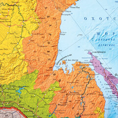 Карта России политико-административная 157&times;107см, 1:5,5М, интерактивная, европодвес, BRAUBERG, 112397