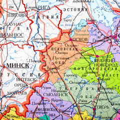 Карта России политико-административная 157&times;107см, 1:5,5М, в тубусе, интерактивная, BRAUBERG, 112400