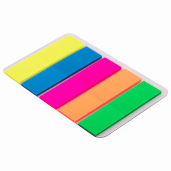 Закладки клейкие неоновые BRAUBERG, 45&times;12 мм, 500 штук (5 цветов х 20 листов, КОМПЛЕКТ 5 штук), 112442