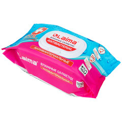 Салфетки влажные 120 шт., АНТИБАКТЕРИАЛЬНЫЕ, с пластиковым клапаном, LAIMA &laquo;Antibacterial&raquo;, 112497