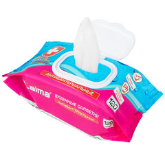 Салфетки влажные 120 шт., АНТИБАКТЕРИАЛЬНЫЕ, с пластиковым клапаном, LAIMA &laquo;Antibacterial&raquo;, 112497