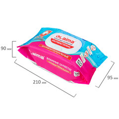 Салфетки влажные 120 шт., АНТИБАКТЕРИАЛЬНЫЕ, с пластиковым клапаном, LAIMA &laquo;Antibacterial&raquo;, 112497