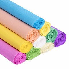 Бумага гофрированная/<wbr/>креповая, 32 г/<wbr/>м<sup>2</sup>, 50&times;250 см, НАБОР 10 рулонов, пастель, BRAUBERG, 112557