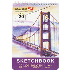 Скетчбук, ватман ГОЗНАК 200 г/<wbr/>м<sup>2</sup>, 165&times;240 мм, 20 л., гребень, твердая обложка, BRAUBERG ART CLASSIC, 112978