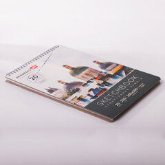 Скетчбук, акварельная бумага 200 г/<wbr/>м<sup>2</sup>, 200&times;290 мм, 20 л., гребень, твердая обложка, BRAUBERG ART, 112980