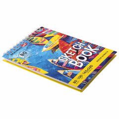 Скетчбук белая бумага 100 г/<wbr/>м<sup>2</sup> 165&times;240 мм, 80 л., гребень, твердая обложка, BRAUBERG ART DEBUT, 112985