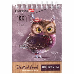 Скетчбук, белая бумага 120 г/<wbr/>м<sup>2</sup> 125&times;176 мм, 80 л., гребень, твердая обложка, BRAUBERG ART DEBUT, 112988