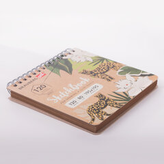 Скетчбук, крафт-бумага 80 г/<wbr/>м<sup>2</sup>, 195&times;195 мм, 120 л., гребень, твердая обложка, BRAUBERG ART DEBUT, 113000