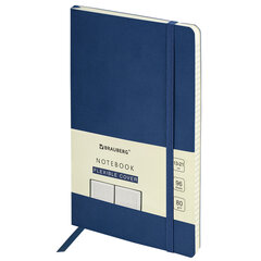 Блокнот А5 (130&times;210 мм), BRAUBERG ULTRA, под кожу, 80 г/<wbr/>м<sup>2</sup>, 96 л., клетка, темно-синий, 113005