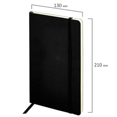 Блокнот А5 (130&times;210 мм), BRAUBERG ULTRA, под кожу, 80 г/<wbr/>м<sup>2</sup>, 96 л., линия, черный, 113016