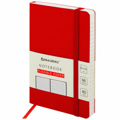 Изображение товара Блокнот А6 BRAUBERG ULTRA с кожаной обложкой 96 листов красный